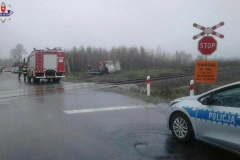 Wypadek na przejździe ciężarówka Łuków 2