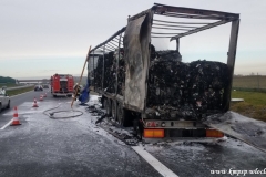 Pożar naczepy autostrada A1 4