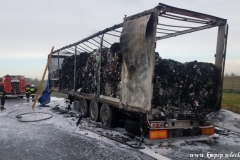Pożar naczepy autostrada A1 6