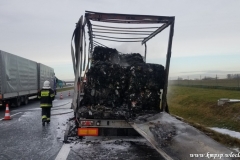 Pożar naczepy autostrada A1