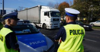 Policja Kontrola ciężarówka
