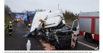 Wypadek Niemcy Ogromne szczście polaka