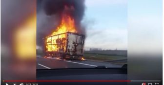 Pożar naczepy autostrada A1 0