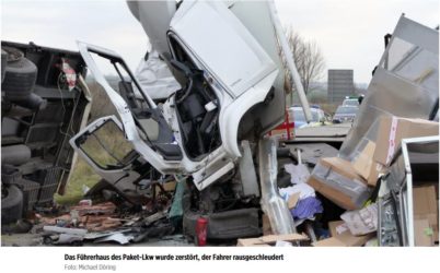 Wypadek Niemcy A38 Polska Ciężarówka