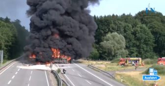 Polska ciężarówka stanęła w ogniu na A24 w Niemczech