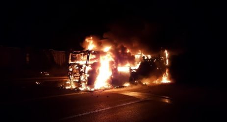 Niemcy – ciężarówka z Polski spłonęła doszczętnie na A7