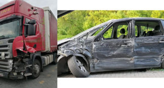 Puławy – Pijany kierowca ciężarówki (3 promile) doprowadził do wypadku i uciekł z jego miejsca