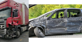 Puławy – Pijany kierowca ciężarówki (3 promile) doprowadził do wypadku i uciekł z jego miejsca